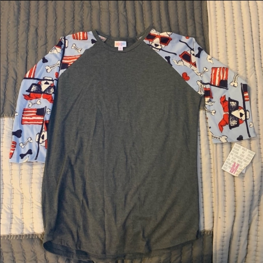 Lularoe M Randy Baseball T 3/4 sleeve NWT